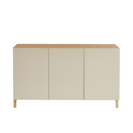 Sideboard ORCA in Eiche-Optik mit 3 Türen, beige, 140 cm