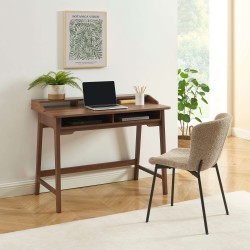Bureau MAIA 2 compartiments effet noyer 110cm