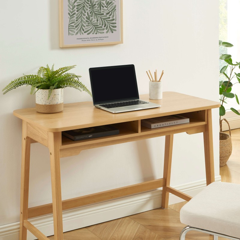 Bureau MAIA 2 compartiments effet chêne 110cm