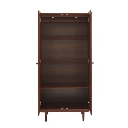 Armadio LEON in noce e rattan a 2 ante, H190 cm