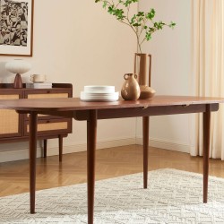 Table extensible LEON noyer 160 à 200cm