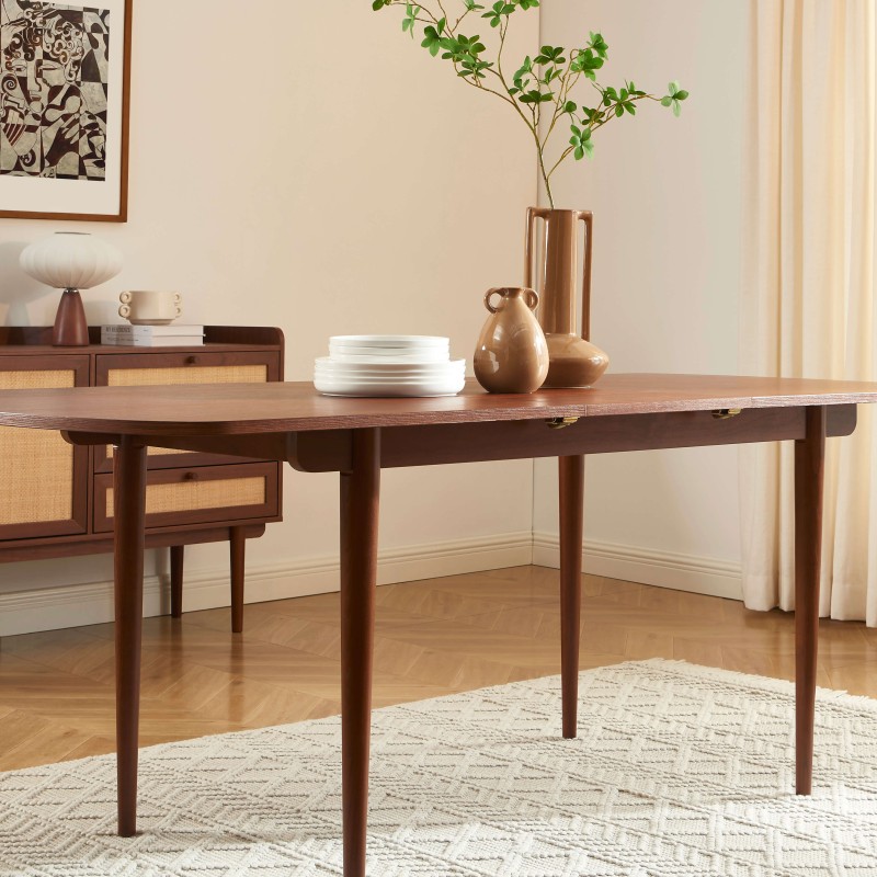 Table extensible LEON noyer 160 à 200cm