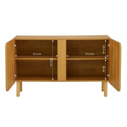 Buffet BRAGA effet chêne 2 portes 120cm