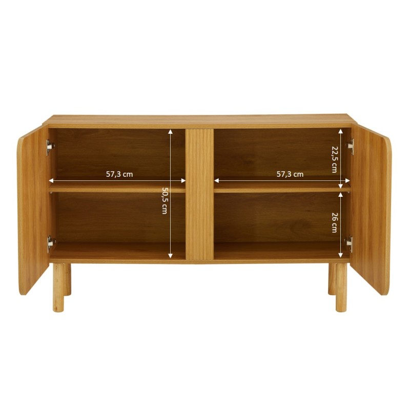 Buffet BRAGA effet chêne 2 portes 120cm