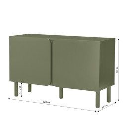 Buffet BRAGA vert 2 portes 120cm