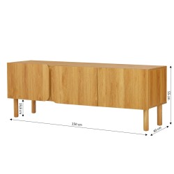 Mobile TV BRAGA effetto rovere 3 ante 150 cm