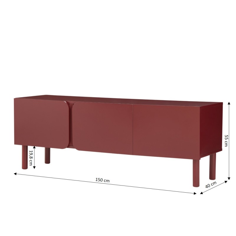 Mobile TV BRAGA Terracotta 3 ante 150 cm