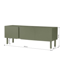 Mobile TV BRAGA verde 3 ante 150 cm