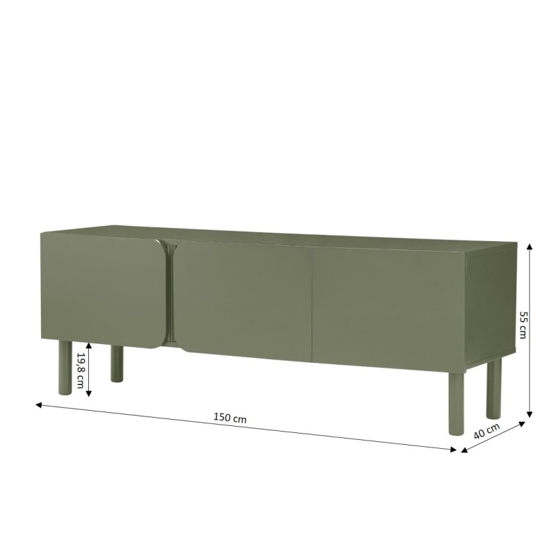 Mobile TV BRAGA verde 3 ante 150 cm