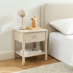 Table de chevet CLEO laqué beige