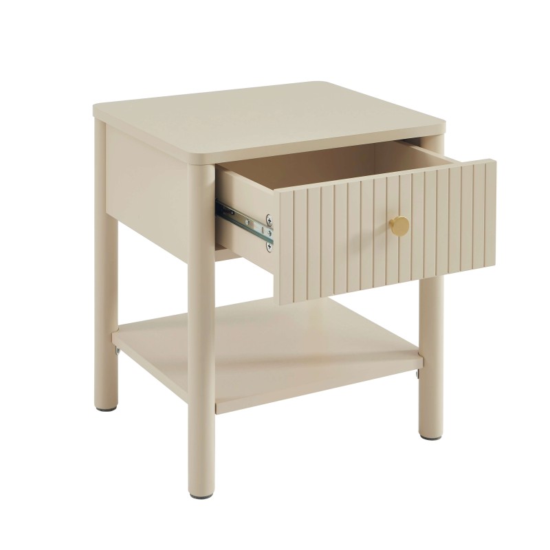 Table de chevet CLEO laqué beige