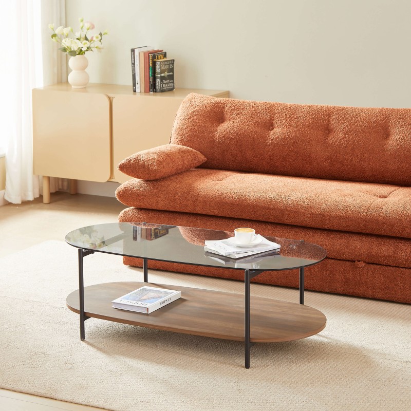 Table basse COSTA effet noyer