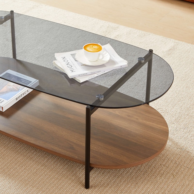 Table basse COSTA effet noyer