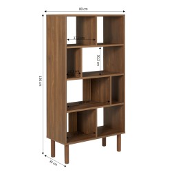 Bibliothèque EVORA effet noyer 80x150cm
