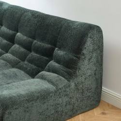 Banquette JANIS modulable 2 places tissu chenille vert