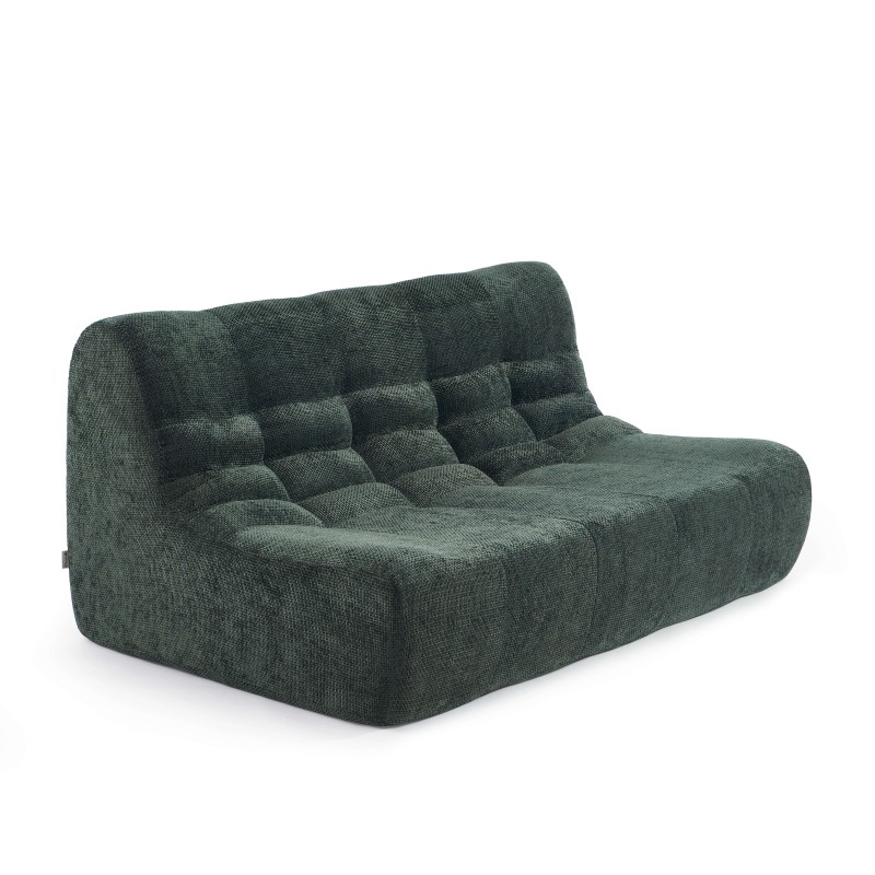 Banquette JANIS modulable 2 places tissu chenille vert