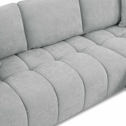 Divano angolare fisso KEREA a sinistra, 4 posti, tessuto ciniglia grigio