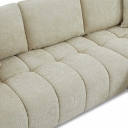 Canapé d'angle droit fixe KEREA 4 places tissu chenille taupe