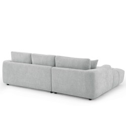 Canapé d'angle gauche fixe KEREA 4 places tissu chenille gris