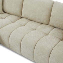 KEREA 4-Sitzer-Ecksofa links in taupefarbenem Chenille-Stoff