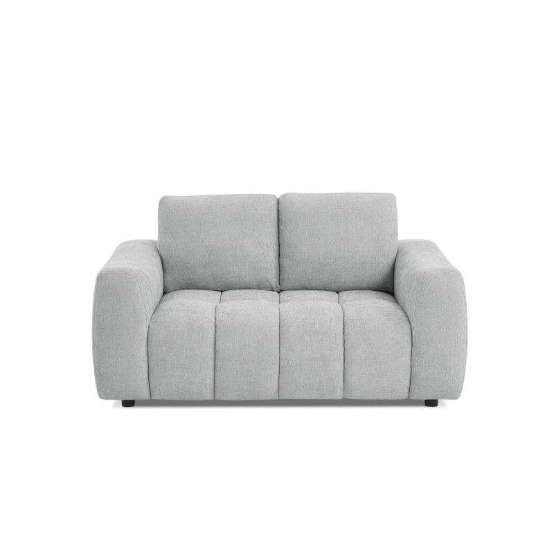 KEREA 2-Sitzer-Sofa aus grauem Chenille-Stoff, feststehend, gerade
