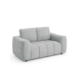 KEREA 2-Sitzer-Sofa aus grauem Chenille-Stoff, feststehend, gerade