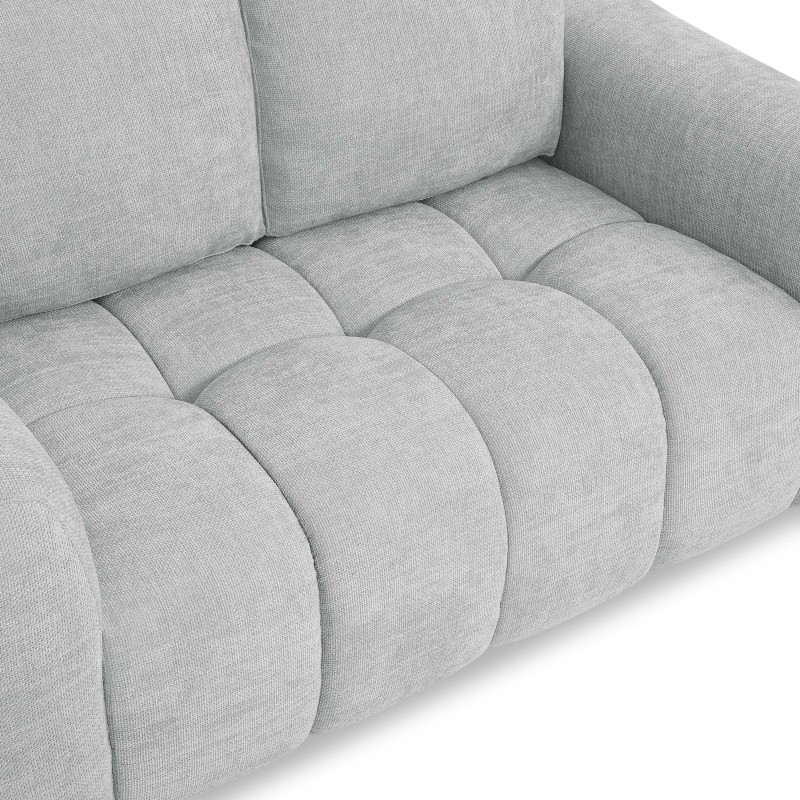 KEREA 2-Sitzer-Sofa aus grauem Chenille-Stoff, feststehend, gerade