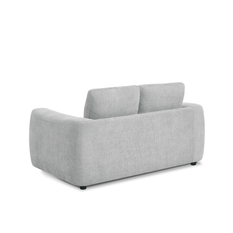 KEREA 2-Sitzer-Sofa aus grauem Chenille-Stoff, feststehend, gerade