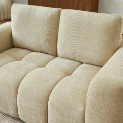 KEREA 2-Sitzer-Sofa aus Chenille-Stoff, taupe