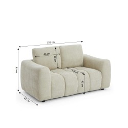 KEREA 2-Sitzer-Sofa aus Chenille-Stoff, taupe