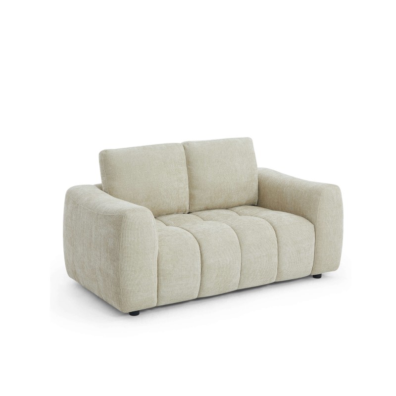 KEREA 2-Sitzer-Sofa aus Chenille-Stoff, taupe