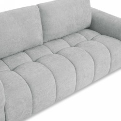 Canapé droit fixe KEREA 3 places tissu chenille gris