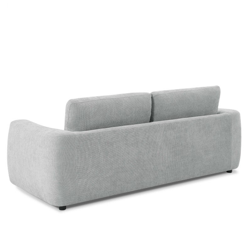 Canapé droit fixe KEREA 3 places tissu chenille gris