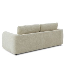 Canapé droit fixe KEREA 3 places tissu chenille taupe