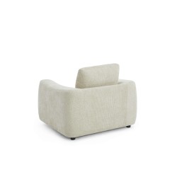 Fauteuil fixe KEREA 1 place tissu chenille taupe