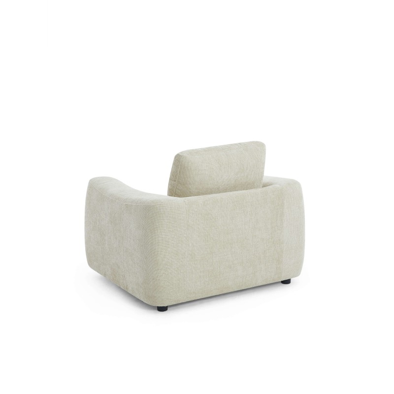 Fauteuil fixe KEREA 1 place tissu chenille taupe