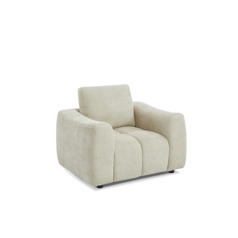 Fauteuil fixe KEREA 1 place tissu chenille taupe
