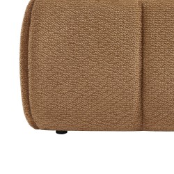 Lit coffre LAVINIA tissu chenille caramel 160x200 sommier inclus