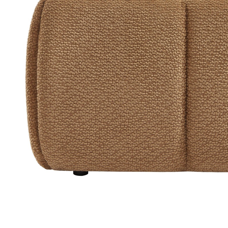 Lit coffre LAVINIA tissu chenille caramel 160x200 sommier inclus