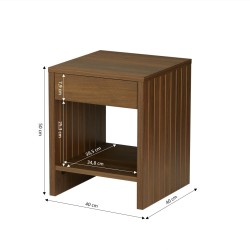 Comodino LIMA, effetto noce, 1 cassetto