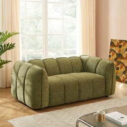 Canapé MATILDA 2 places tissu chenille vert