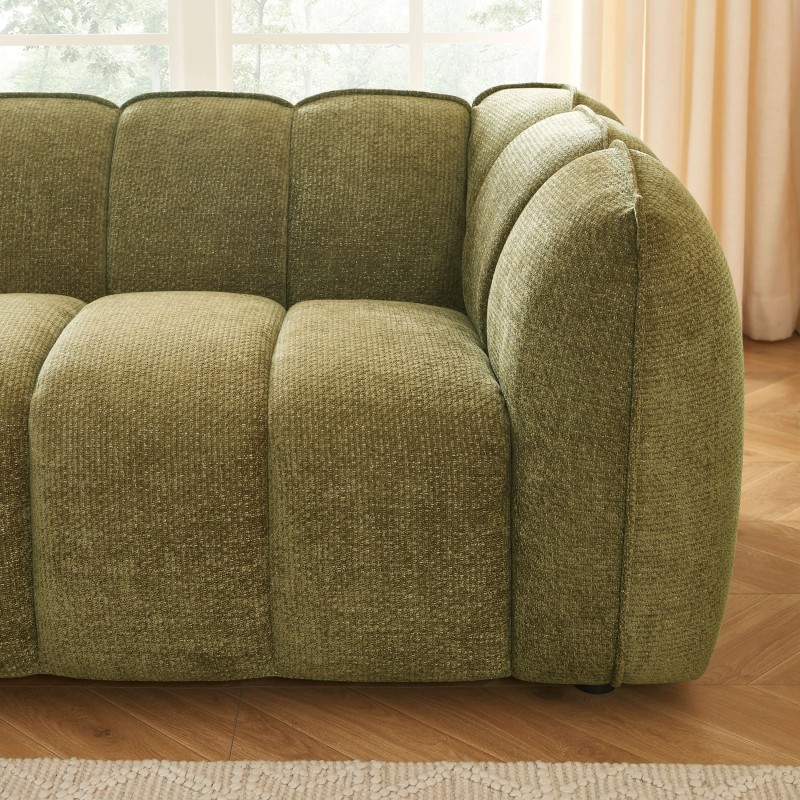 Canapé MATILDA 2 places tissu chenille vert