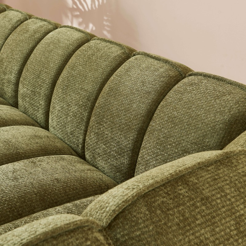 Canapé MATILDA 3 places tissu chenille vert