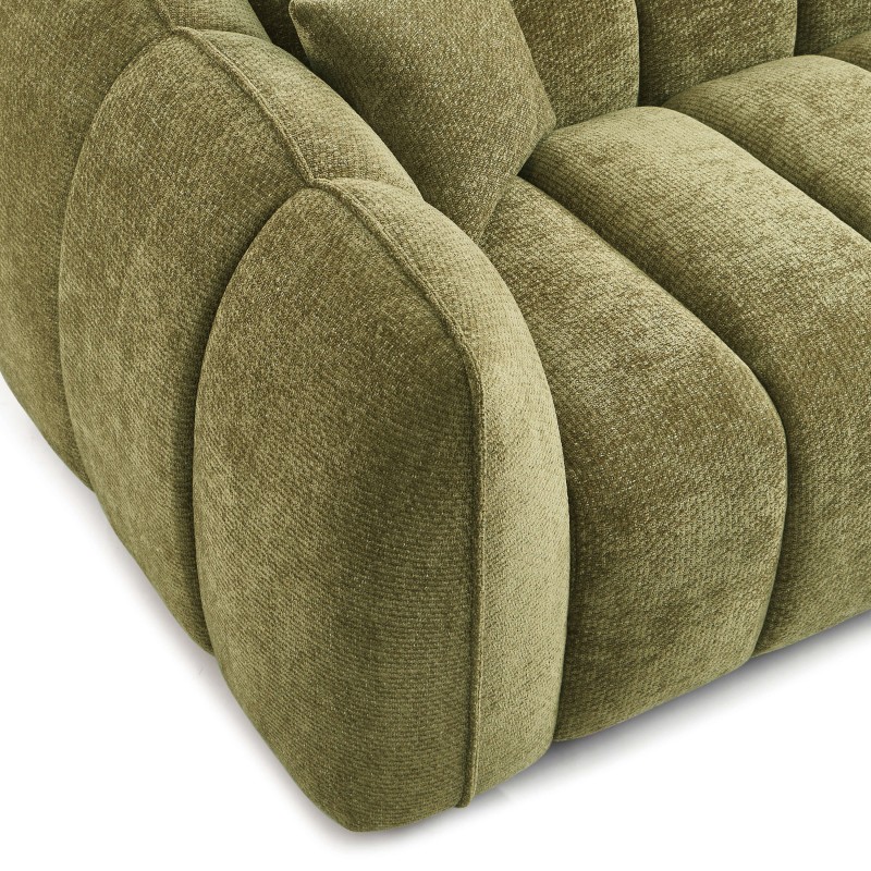 Canapé MATILDA 3 places tissu chenille vert