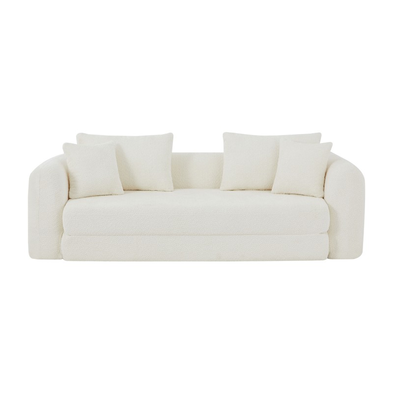 MORPHEO 3-Sitzer-Sofa mit Klappfunktion, beige Bouclé-Stoff