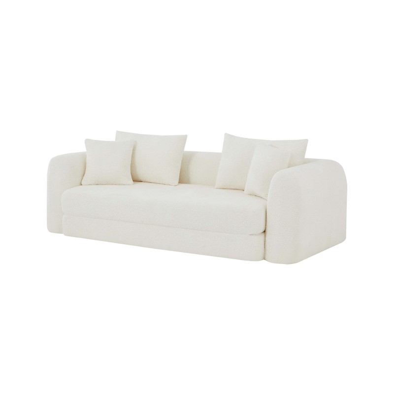 MORPHEO 3-Sitzer-Sofa mit Klappfunktion, beige Bouclé-Stoff