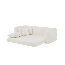 MORPHEO 3-Sitzer-Sofa mit Klappfunktion, beige Bouclé-Stoff