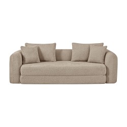 MORPHEO 3-Sitzer-Sofa mit Klappfunktion, taupefarbener Bouclé-Stoff