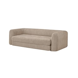 MORPHEO 3-Sitzer-Sofa mit Klappfunktion, taupefarbener Bouclé-Stoff