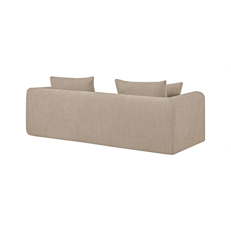 MORPHEO 3-Sitzer-Sofa mit Klappfunktion, taupefarbener Bouclé-Stoff